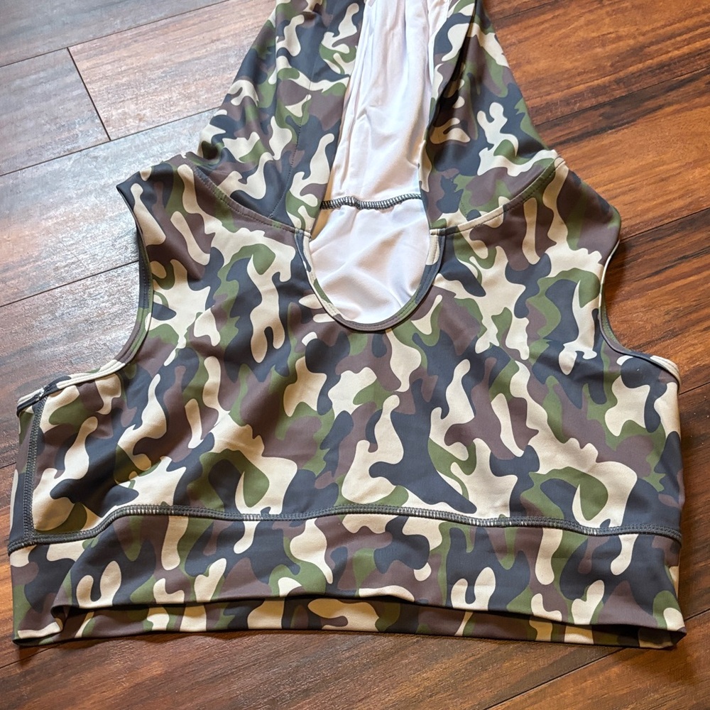 Camouflage Hooded Crop Top